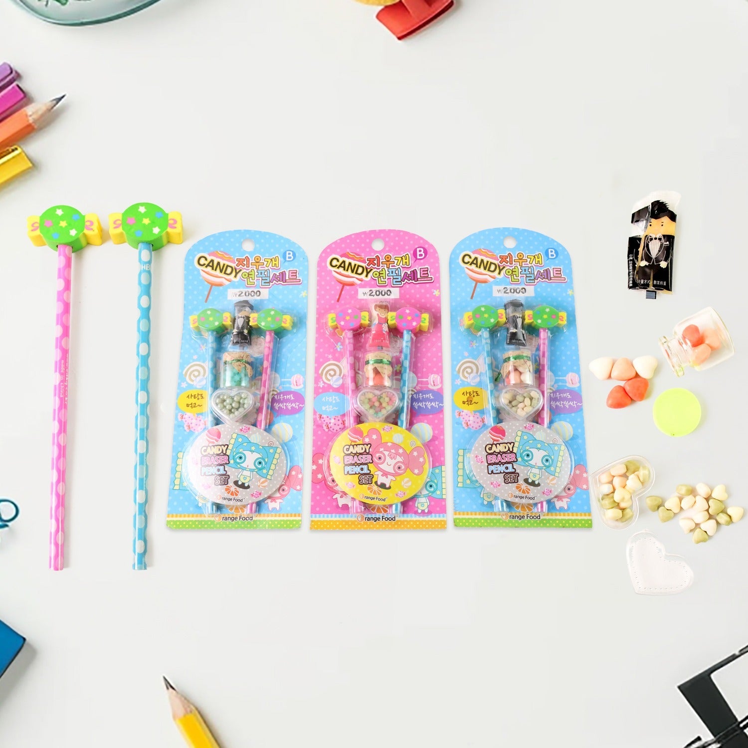 Fun Candy Design Pencil Set with Accessories (1 Set / Mix Design) Fun Candy Design Pencil Set with Accessories (1 Set / Mix Design)